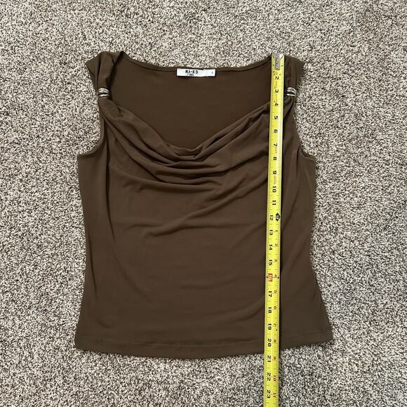 NA-KD brown cowlneck off the shoulder top top size S - Picture 9 of 11